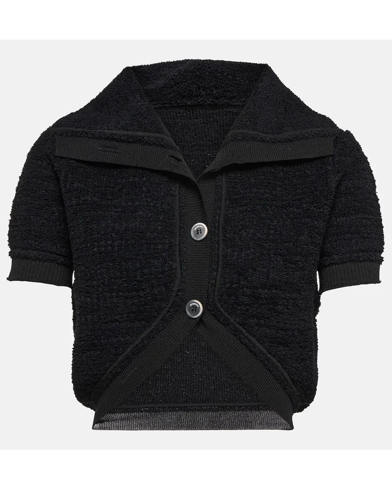 Jacquemus Cropped-Top Le Cardigan Campana Schwarz