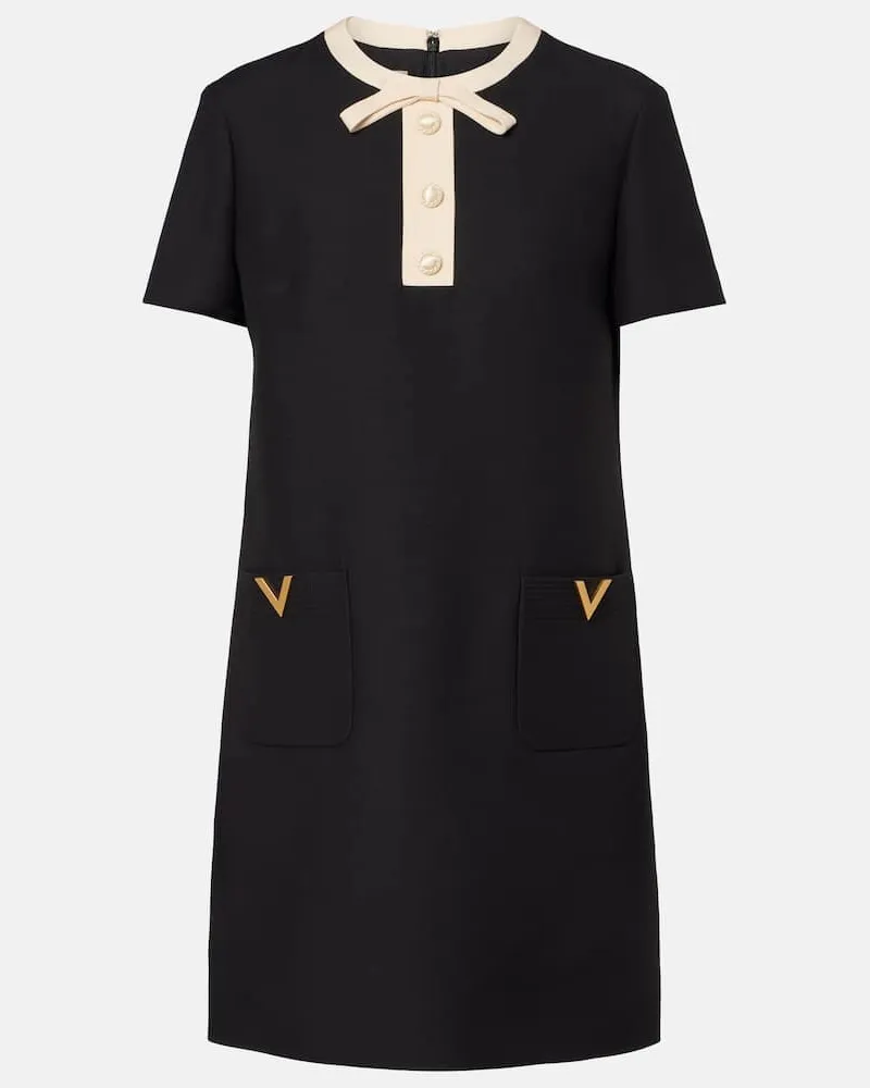 Valentino Garavani Minikleid VGold aus Crepe Couture Schwarz