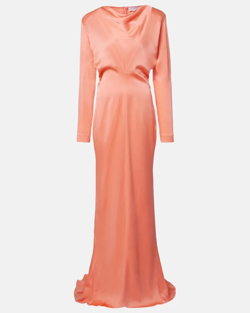 Stella McCartney Robe aus Satin Rosa