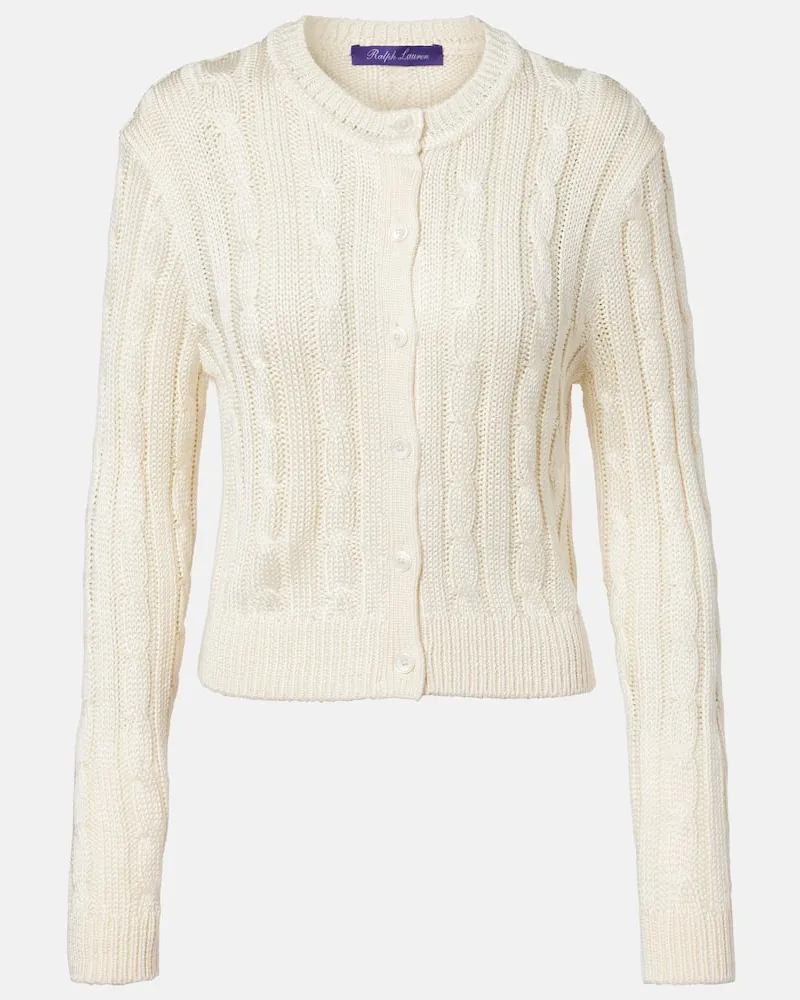 Ralph Lauren Cardigan aus Seide Weiß
