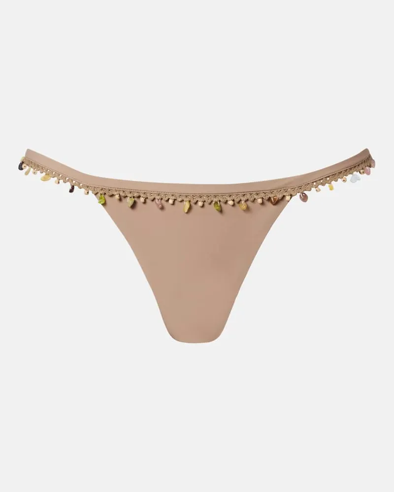 Christopher Esber Verziertes Bikini-Höschen Beach Quartz Braun