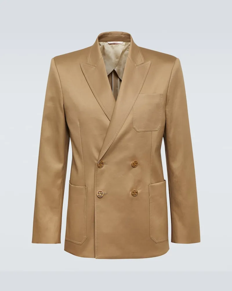 Valentino Garavani Blazer VLogo Signature aus Satin Beige
