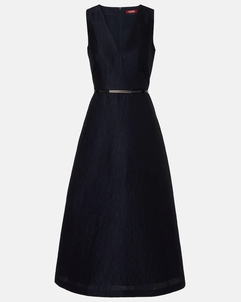 Max Mara Midikleid Lyon aus Cloqué Blau