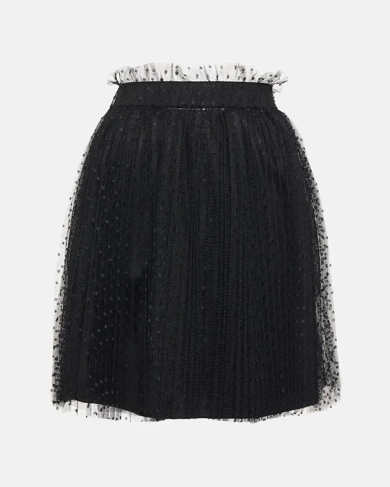 RED Valentino Minirock aus Point d'Esprit-Tüll Schwarz