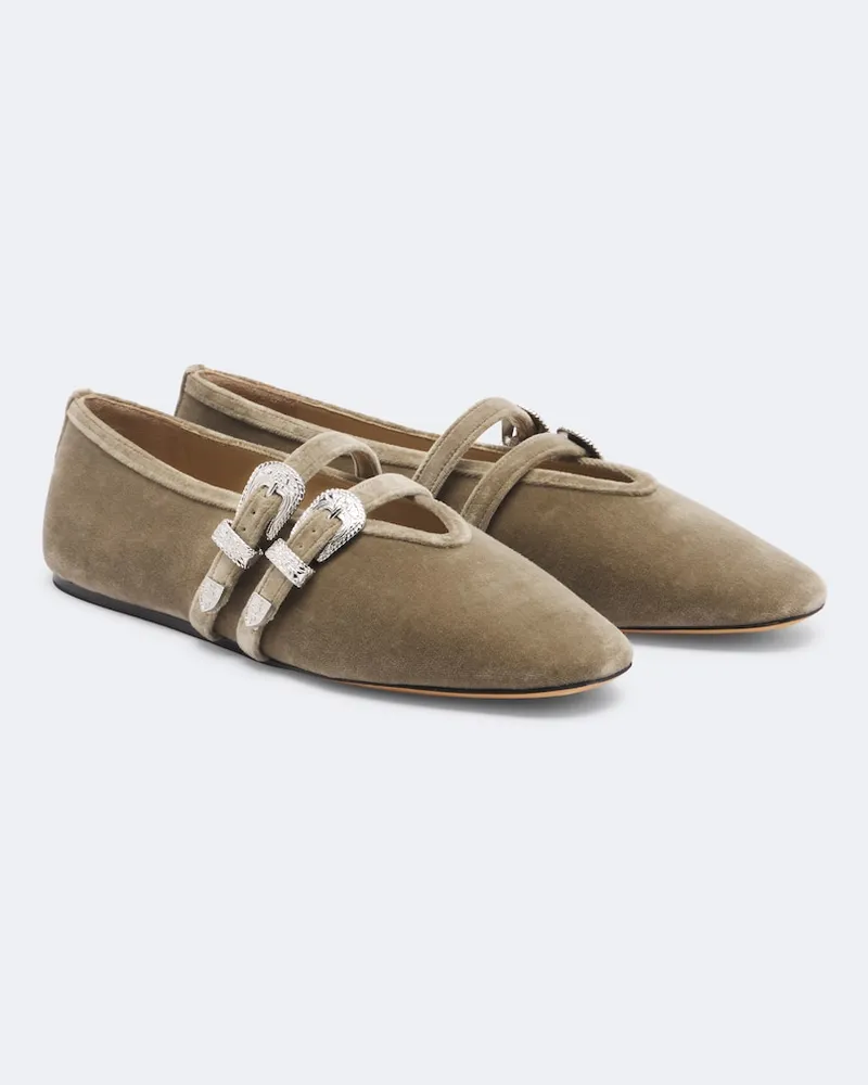 Le Monde Béryl Le Monde Béryl Ballerinas Claudia aus Samt Beige
