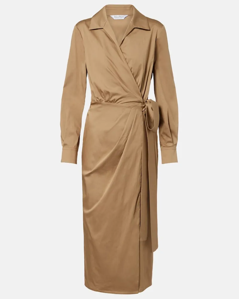 Max Mara Wickelkleid Beta aus Satin Beige