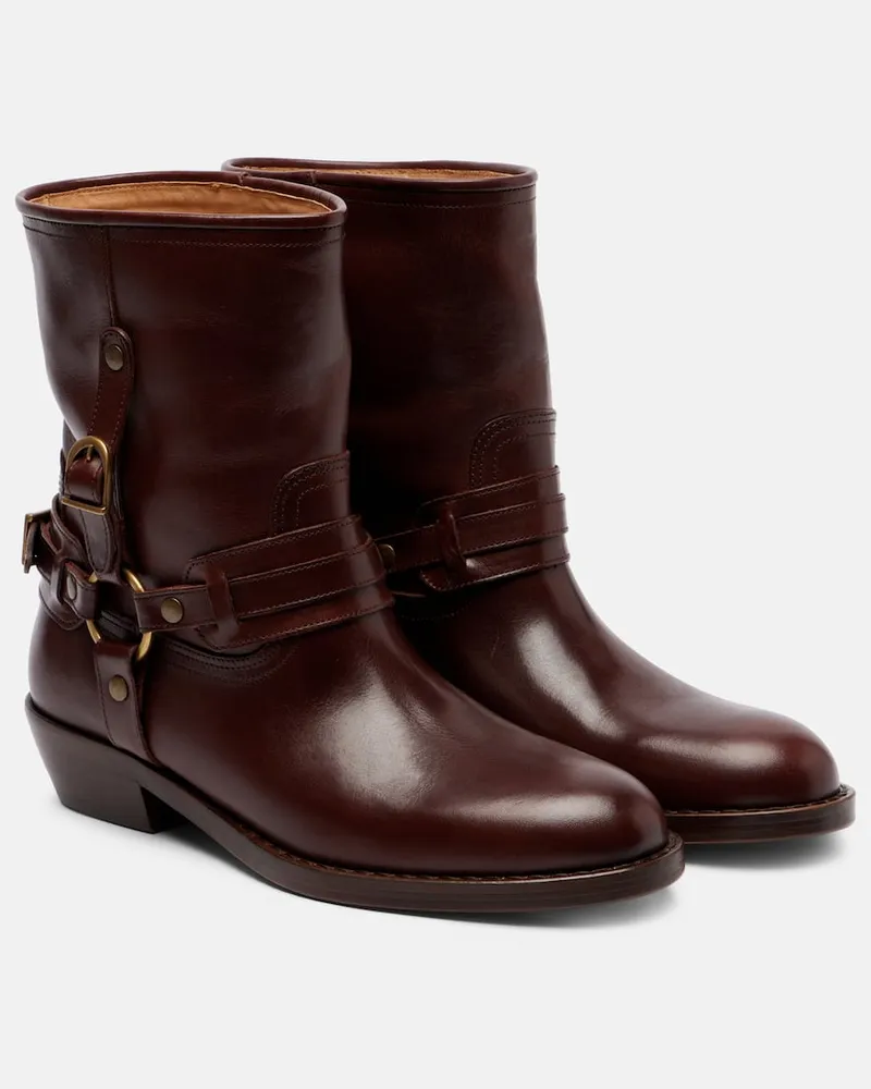 Isabel Marant Ankle Boots Ildred 35 aus Leder Braun