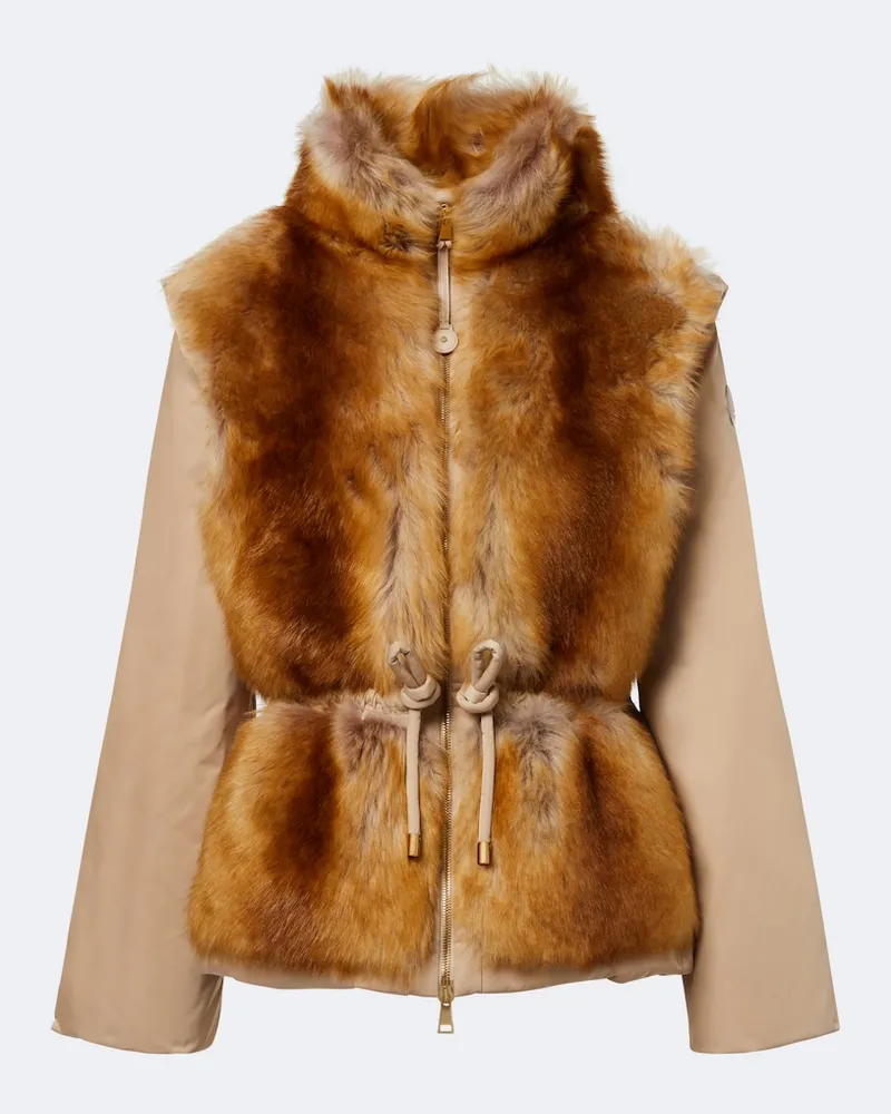 Moncler Daunenjacke Blaireau mit Shearling Braun