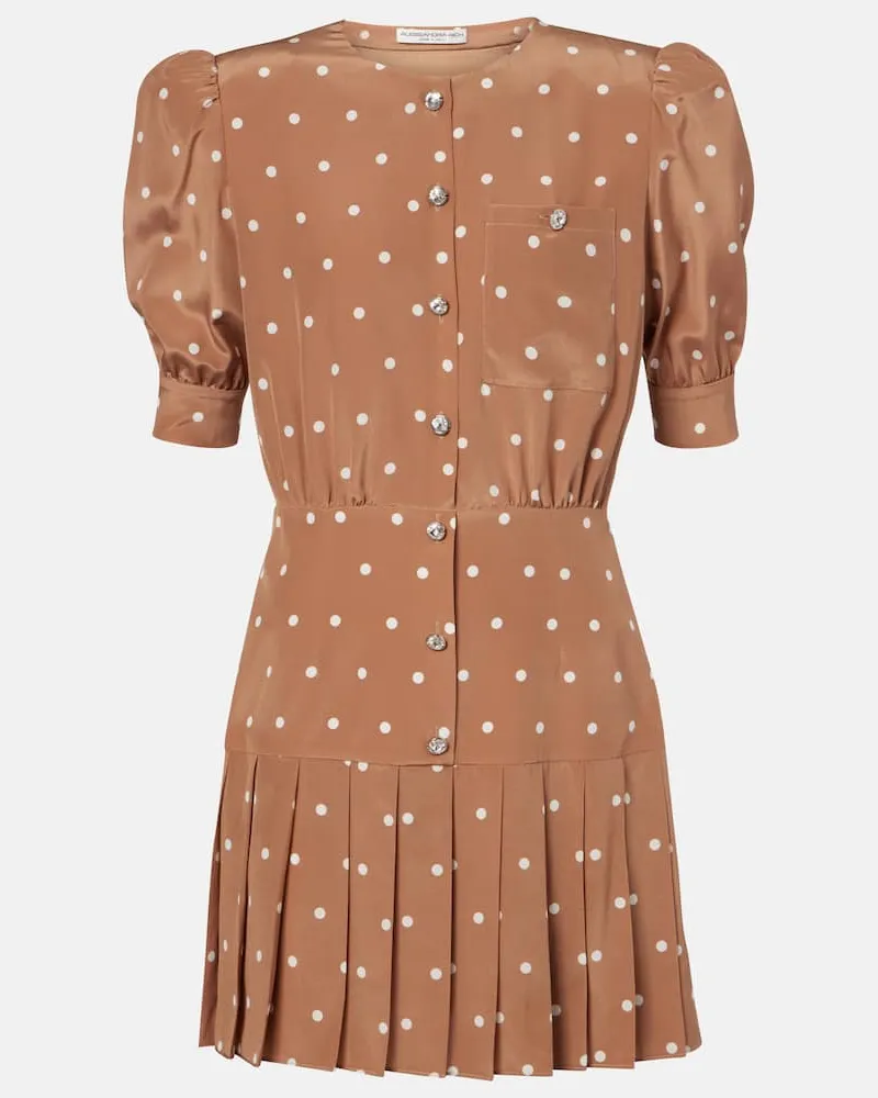 Alessandra Rich Minikleid aus Seide Braun