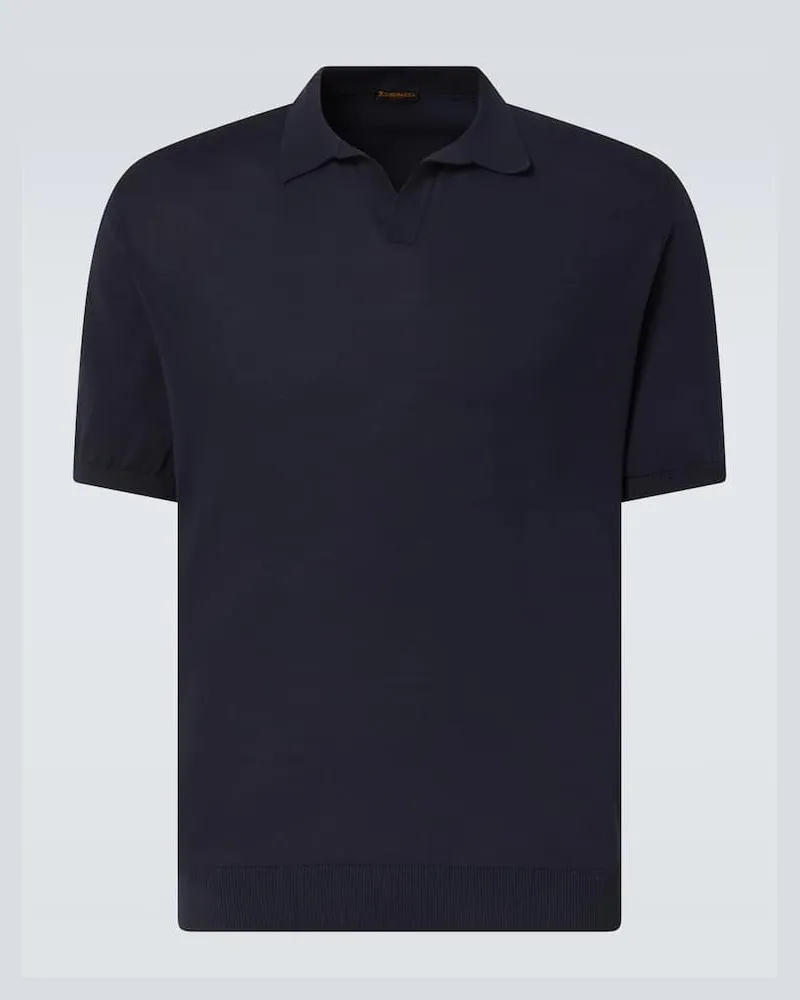 Rubinacci Polohemd aus Baumwolle Blau