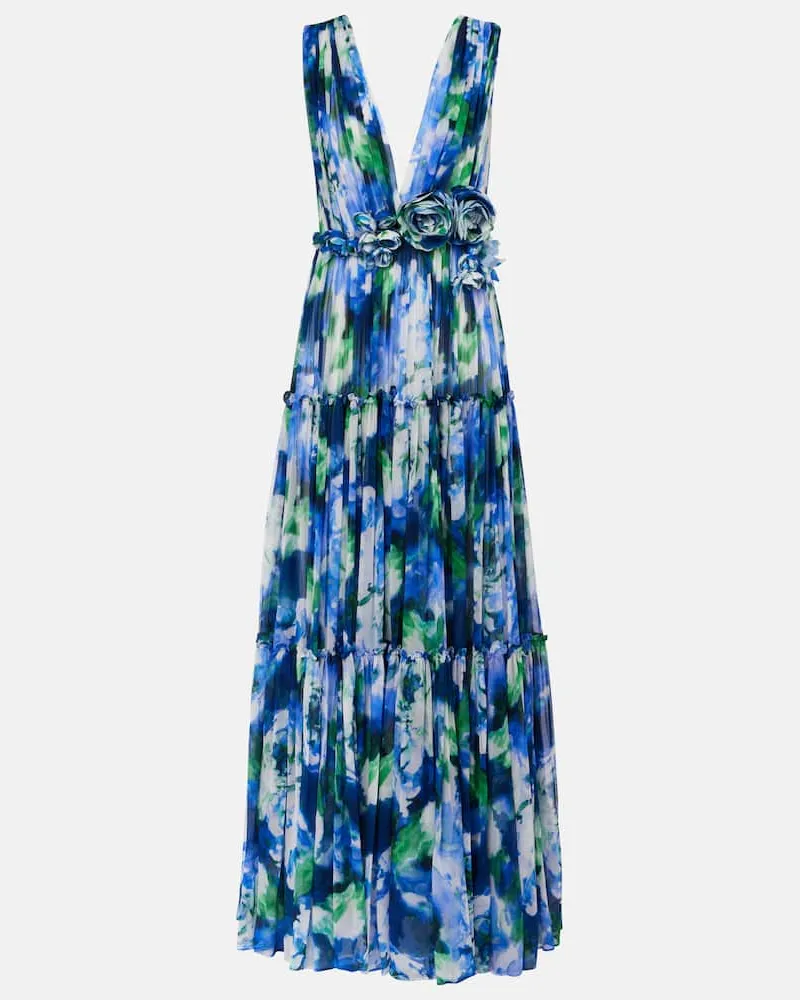 COSTARELLOS Robe Arella aus Seiden-Georgette Multicolor