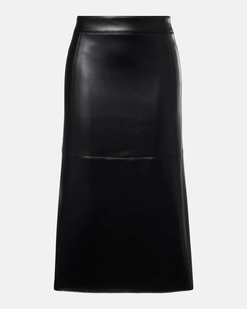 Max Mara Midirock Plata aus Lederimitat Schwarz