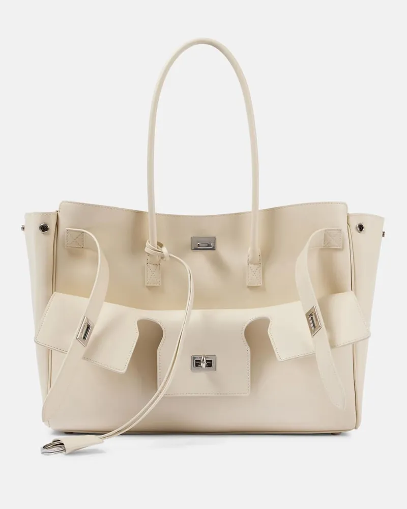 Balenciaga Tote Bag Bel Air Medium aus Leder Neutral