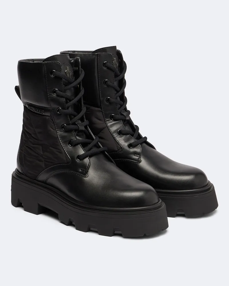 Moncler Ankle Boots Aurea aus Leder Schwarz