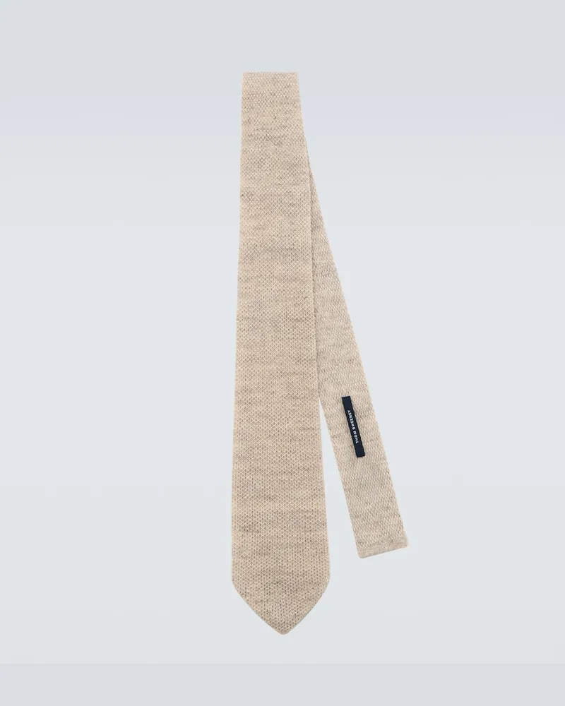 Thom Sweeney Krawatte aus Leinen Beige