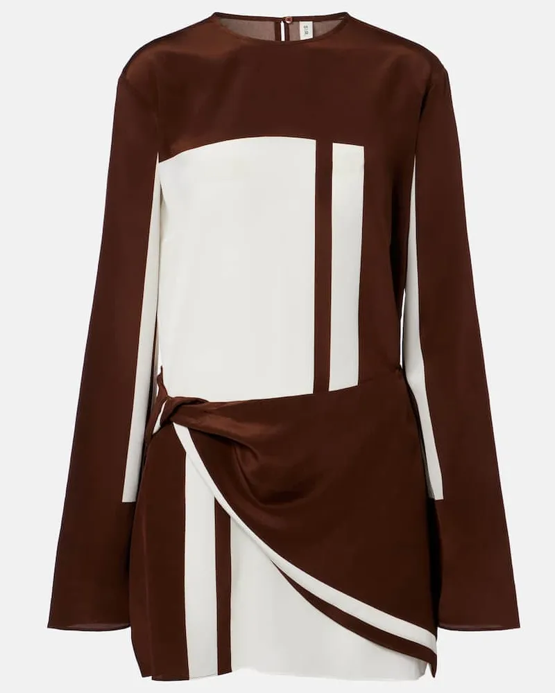 SIR Minikleid aus Seidensatin Braun