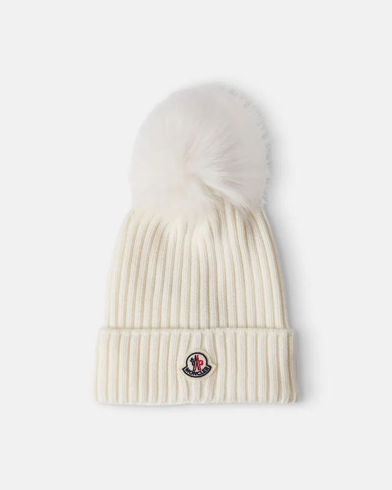 Moncler Mütze aus Schurwolle Weiß