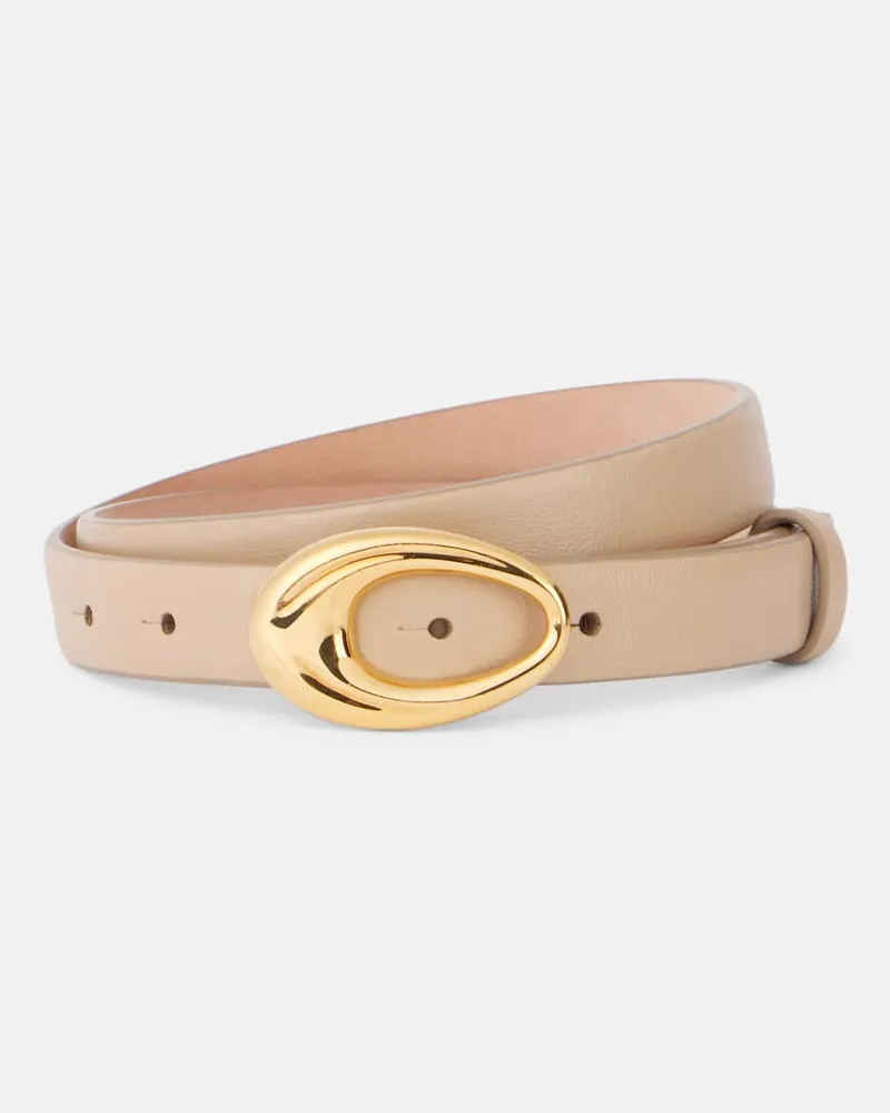 KHAITE Gürtel Olivia aus Leder Beige