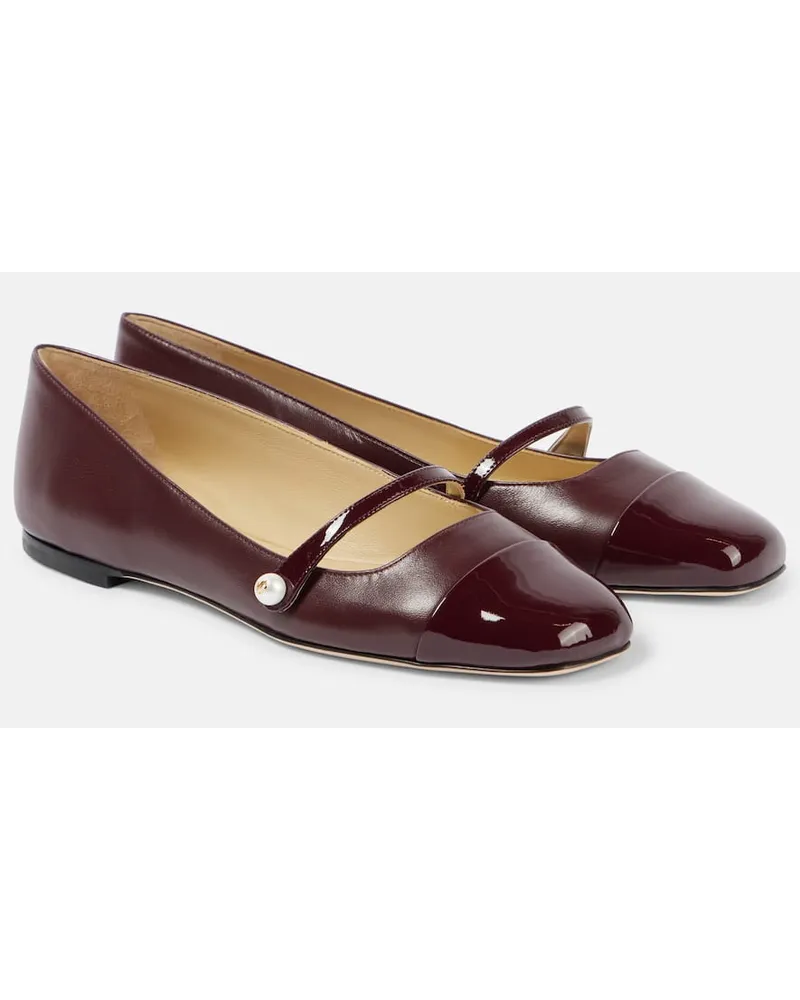 Jimmy Choo Mary-Jane-Ballerinas Elisa aus Leder Rot
