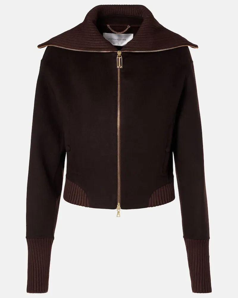 Victoria Beckham Bomberjacke aus Wolle und Kaschmir Braun