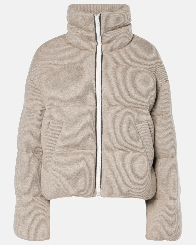 Brunello Cucinelli Daunenjacke aus Kaschmir Grau