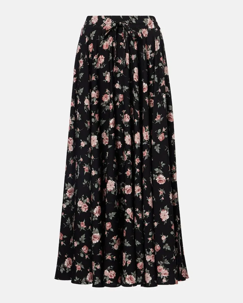 Dolce & Gabbana Maxirock aus Charmeuse Schwarz