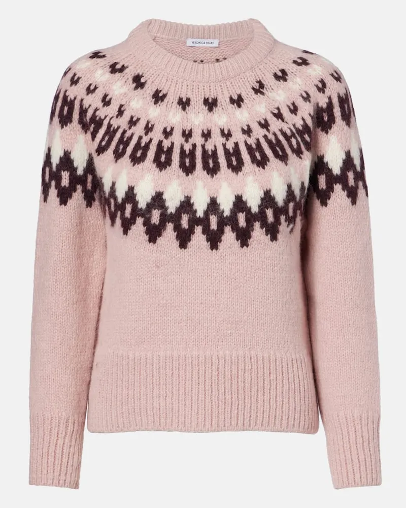 Veronica Beard Pullover Anne aus einem Wollgemisch Rosa