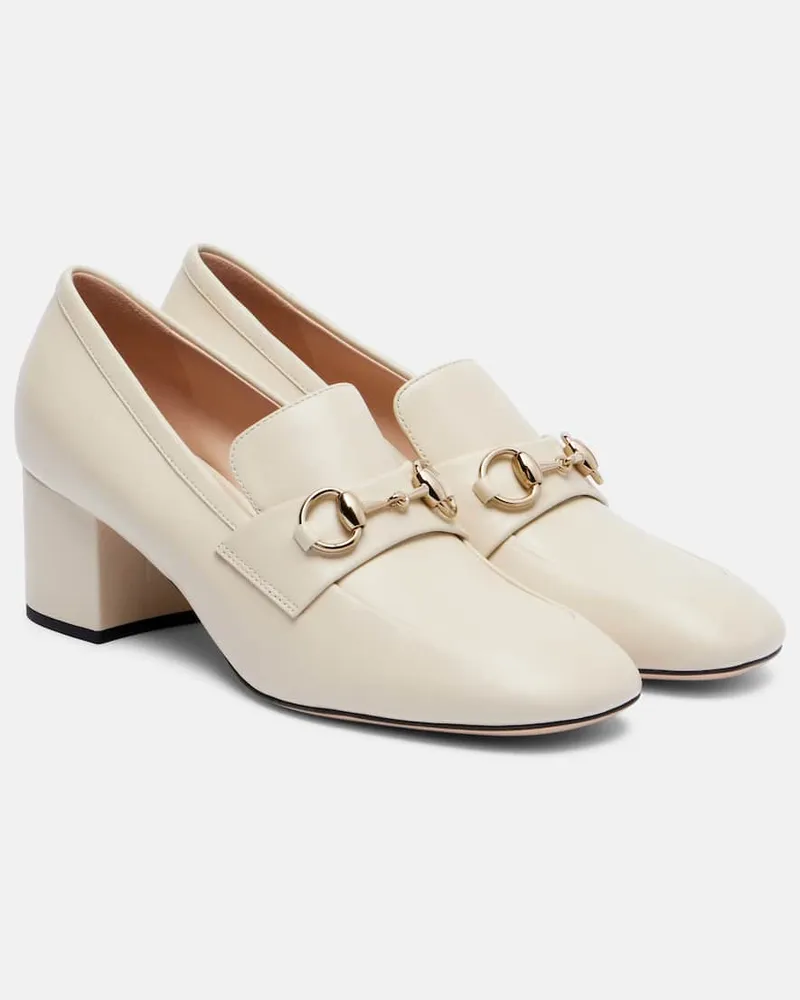 Gucci Loafer-Pumps Lady Horsebit aus Leder Weiß