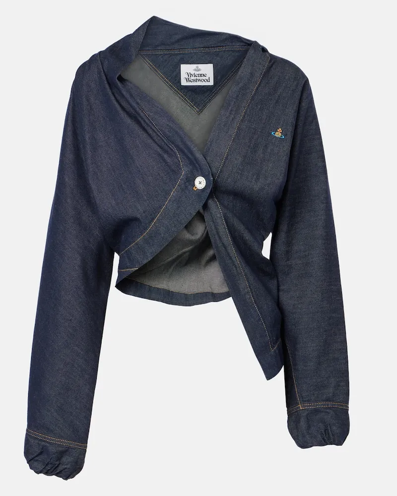 Vivienne Westwood Cropped-Bluse Natalia aus Chambray Blau