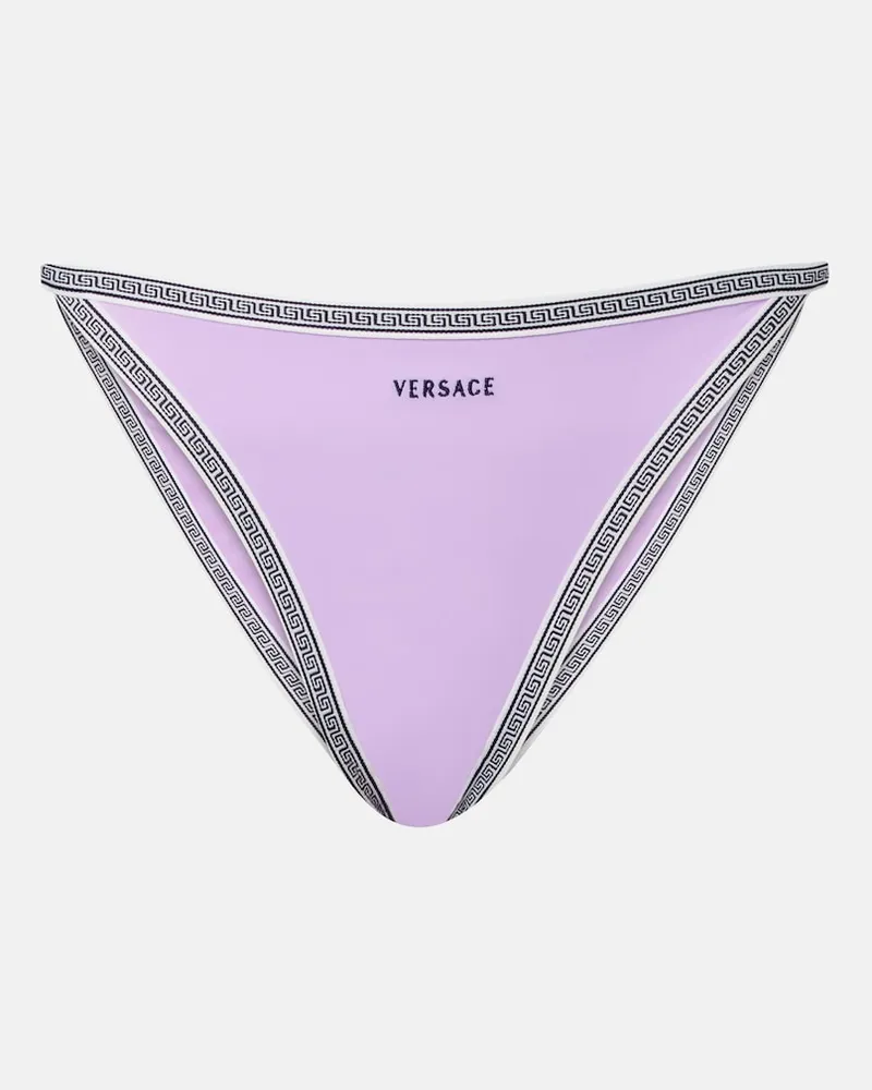 Versace Besticktes Bikini-Höschen Violett