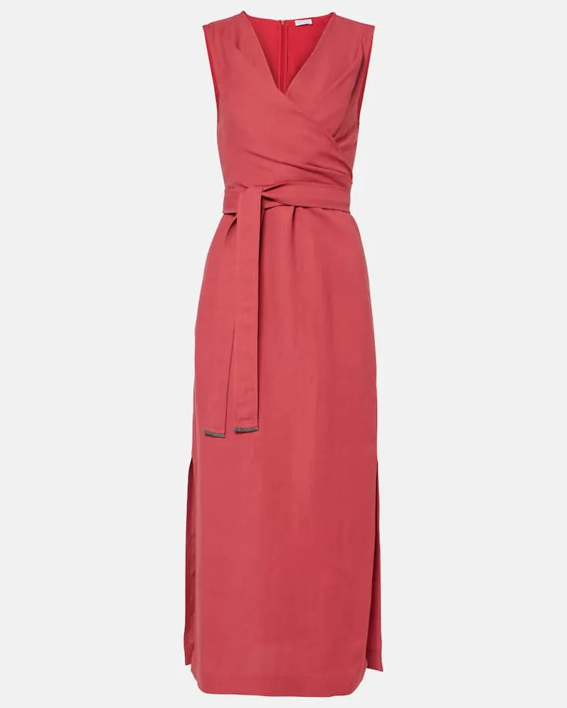 Brunello Cucinelli Midikleid Rot