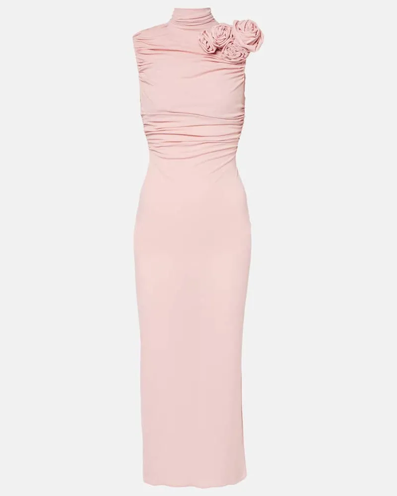 Magda Butrym Midikleid aus einem Seidengemisch Pink
