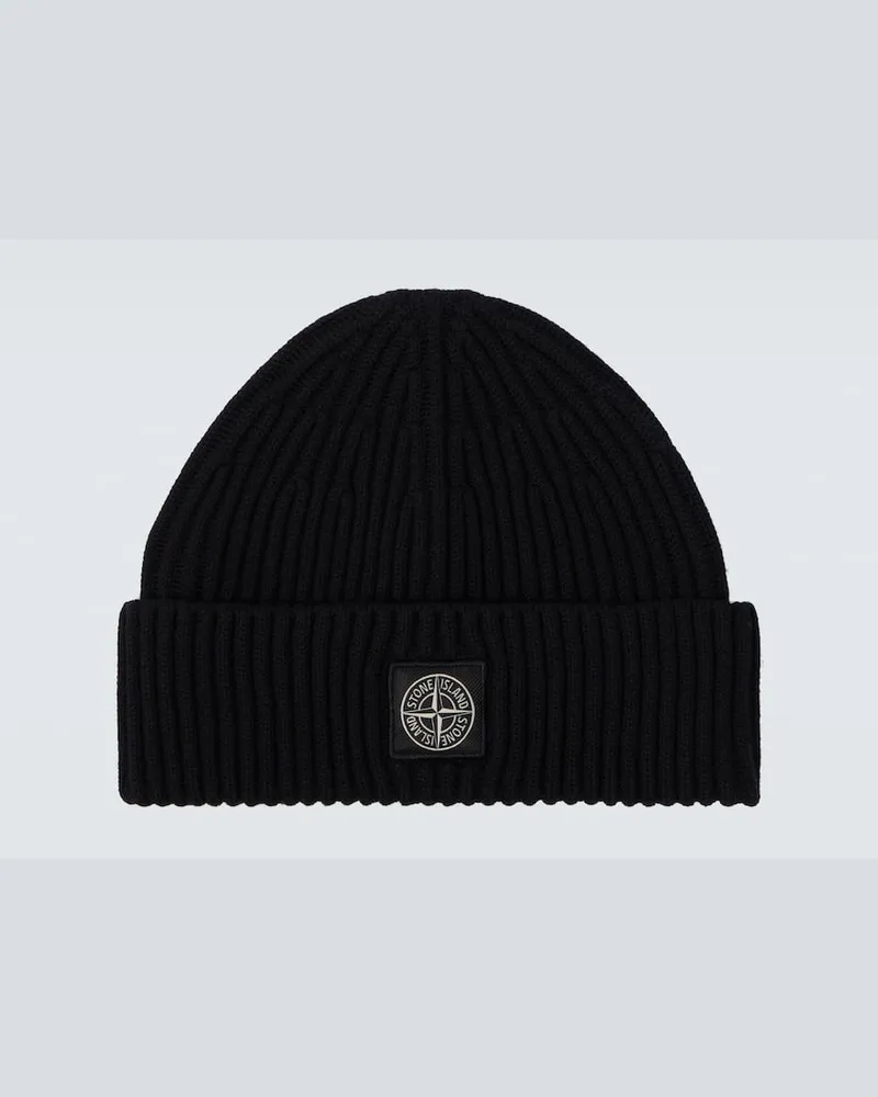 Stone Island MÃ¼tze Compass aus Schurwolle Schwarz