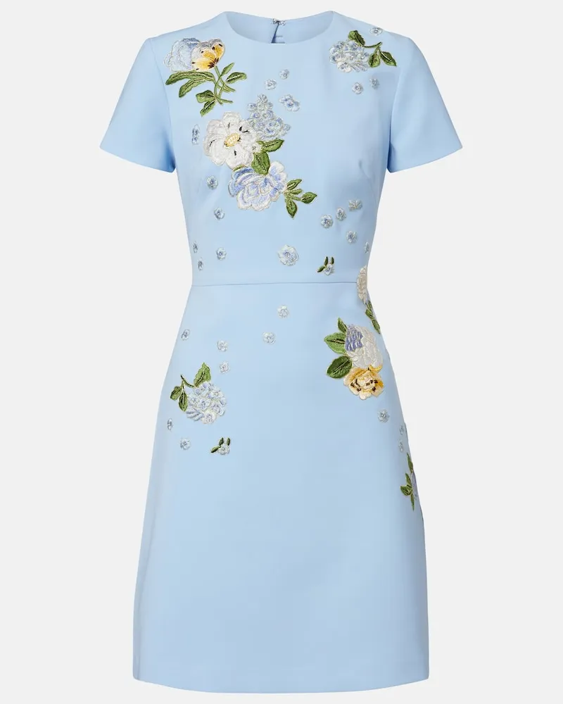 Carolina Herrera New York Besticktes Minikleid Blau