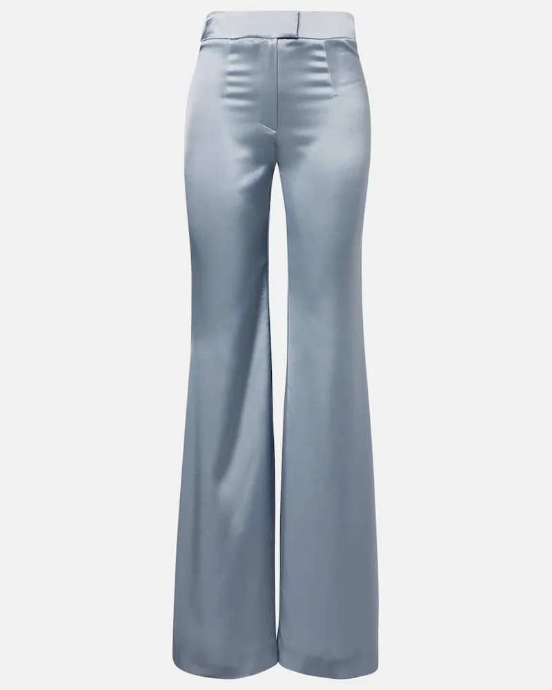 GALVAN Weite High-Rise-Hose Julianne aus Satin Blau