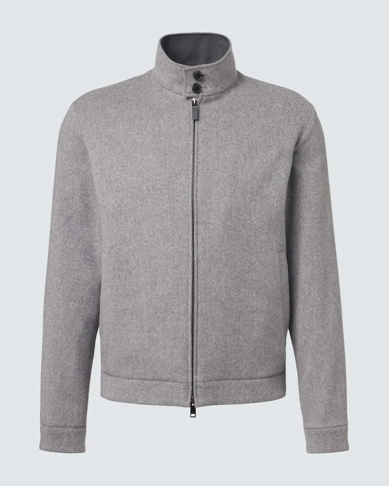 Ermenegildo Zegna Jacke aus Wolle und Kaschmir Grau