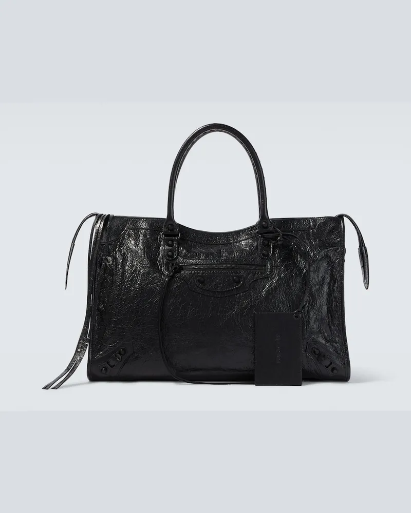 Balenciaga Tote Le City aus Leder Schwarz