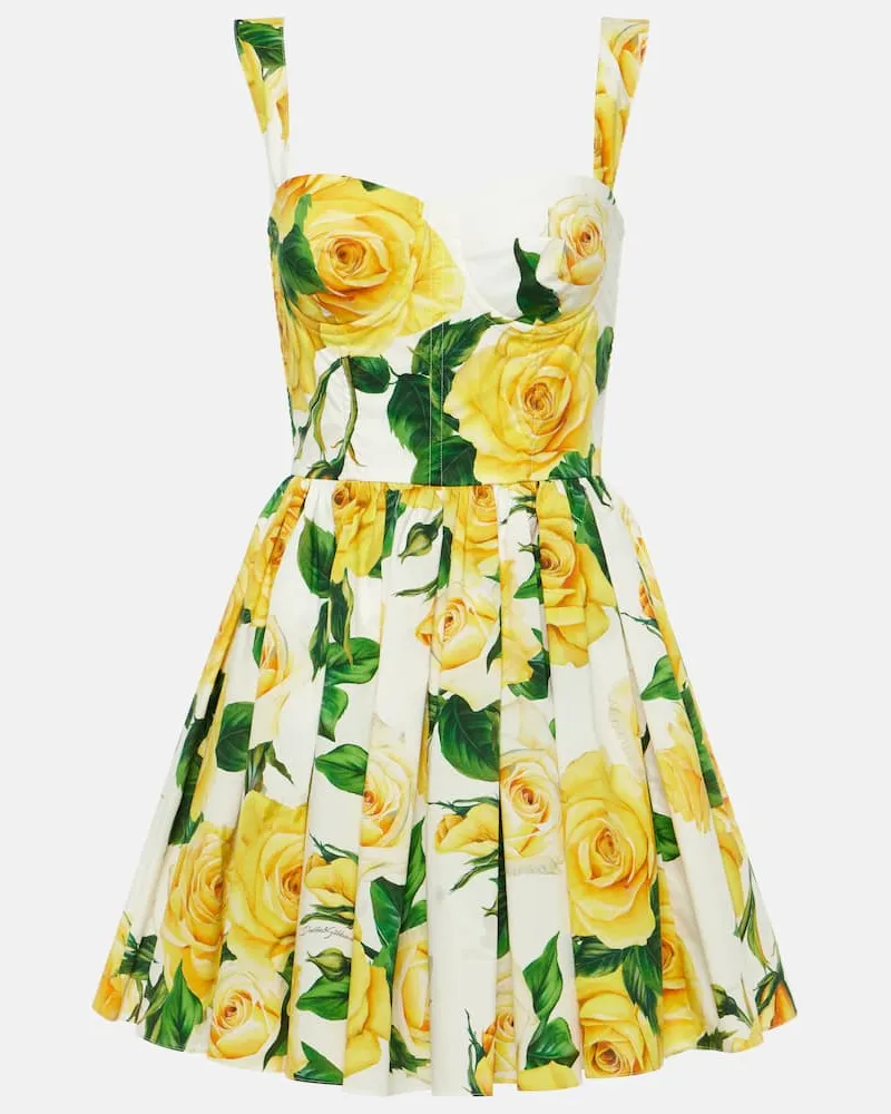 Dolce & Gabbana Minikleid aus Baumwolle Weiã
