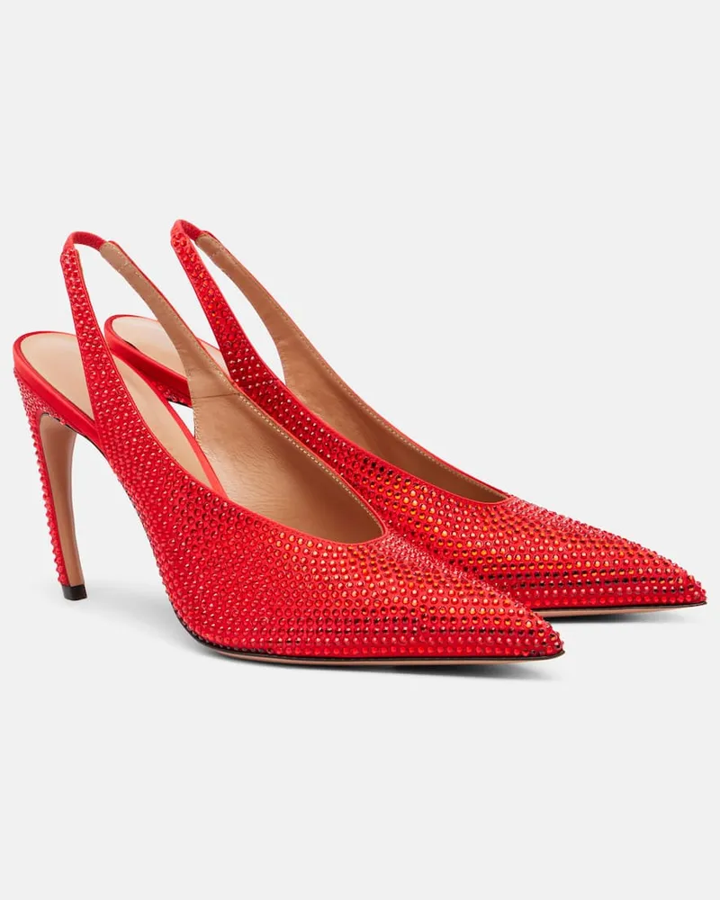 ATTICO Slingback-Pumps Viper 95 mit Kristallen Rot