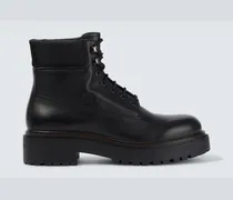 Schnürstiefel aus Leder und Re-Nylon