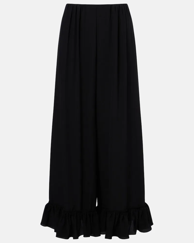 Chloé Chloé Weite Hose aus Crêpe de Chine aus Seide Schwarz