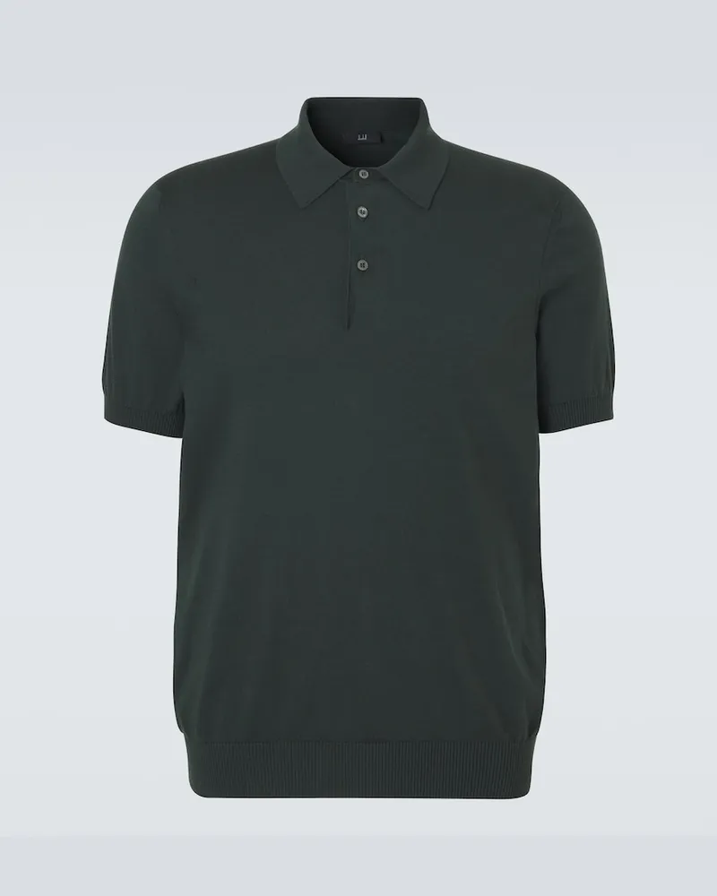 Dunhill Polopullover aus Baumwolle und Seide Grün