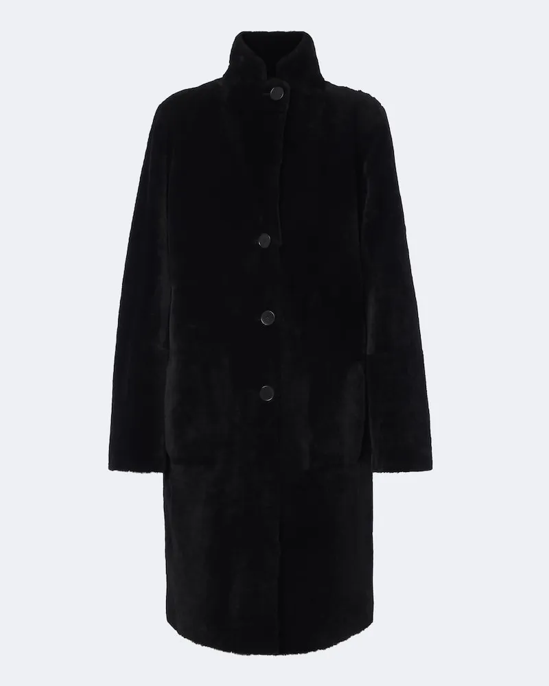 Joseph Wendbarer Mantel Britanny aus Shearling Schwarz