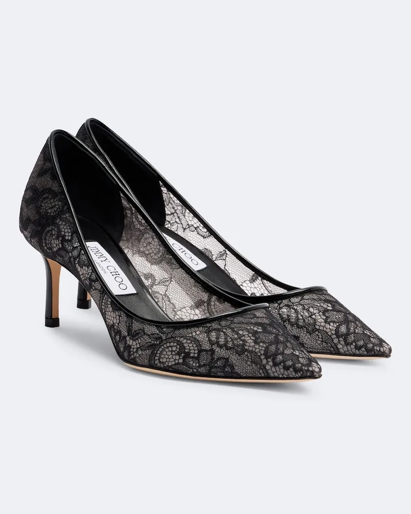 Jimmy Choo Pumps Romy 60 aus Spitze Schwarz