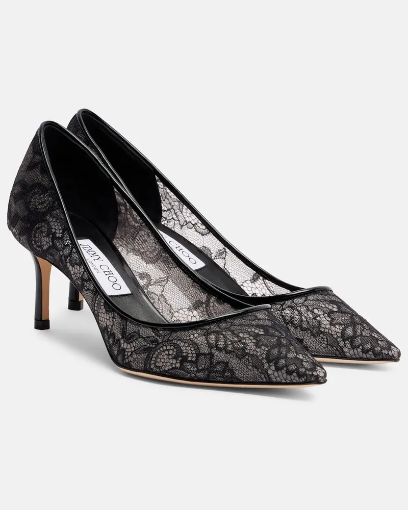 Jimmy Choo Pumps Romy 60 aus Spitze Schwarz