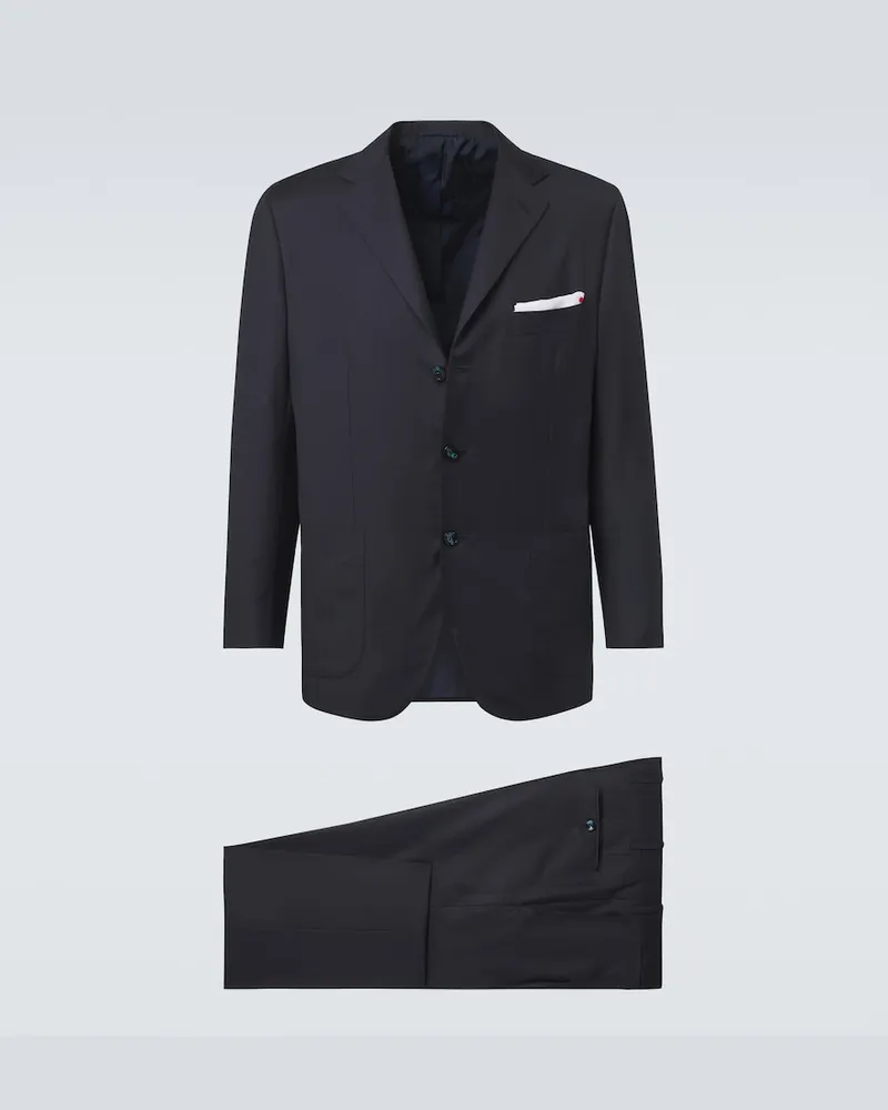 Kiton Anzug aus Wolle Blau