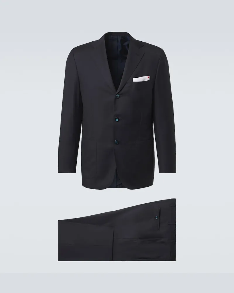 Kiton Anzug aus Wolle Blau