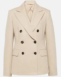 Max Mara Blazer Calata aus Kaschmir und Wolle Beige