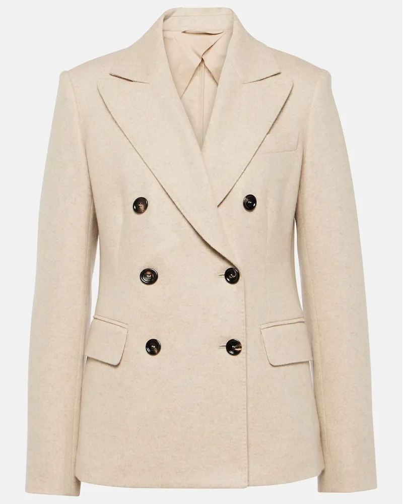 Max Mara Blazer Calata aus Kaschmir und Wolle Beige