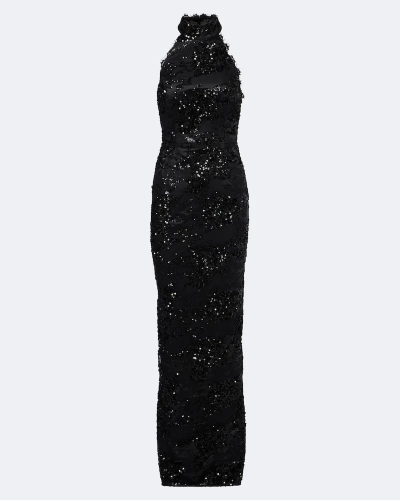 Rebecca Vallance Robe Beau mit Pailletten Schwarz